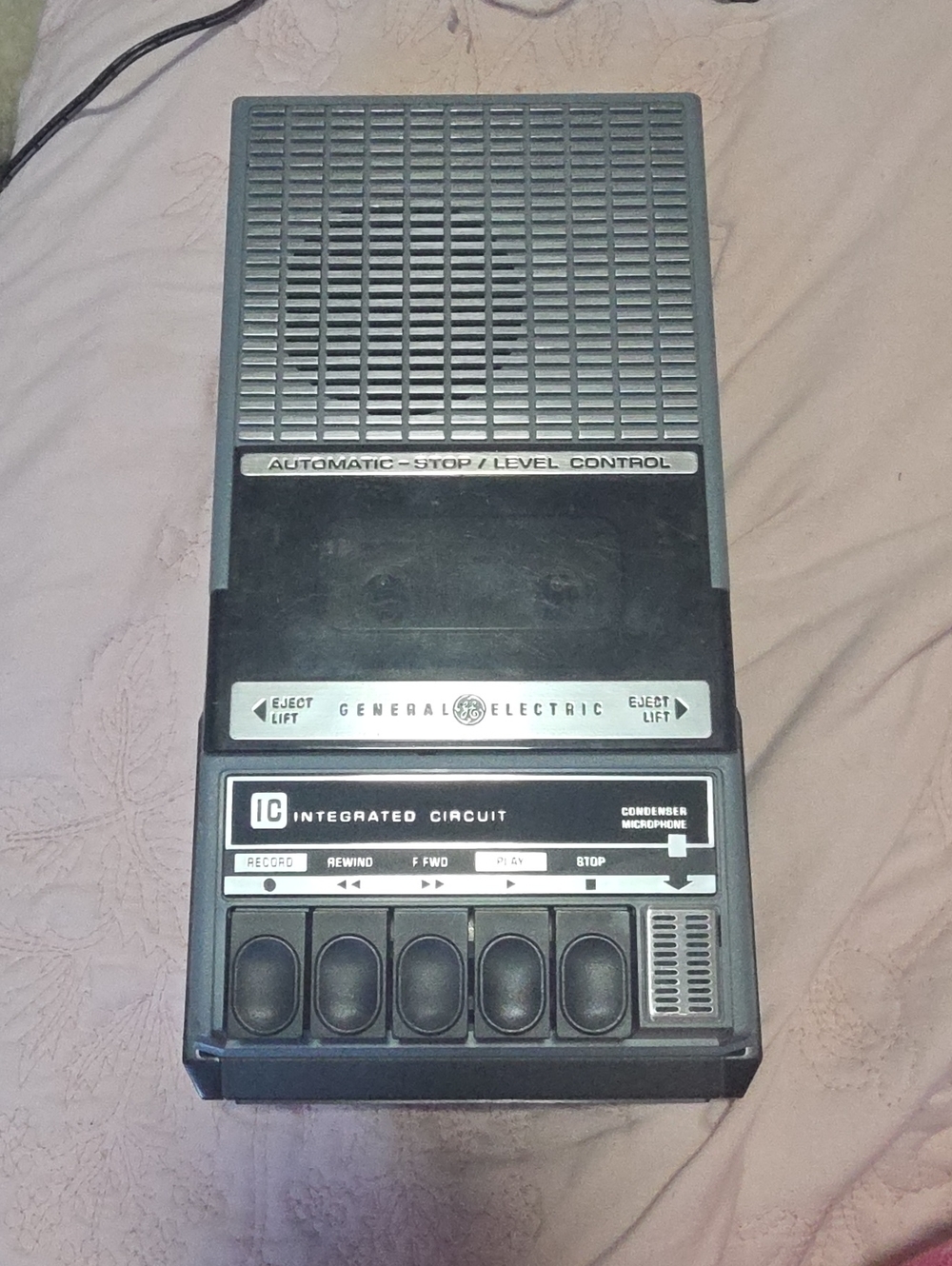 Black Portable Cassette Recorder